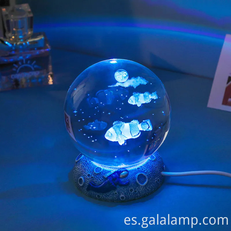 Luz nocturna de la bola de cristal brillante para la decoración del hogar